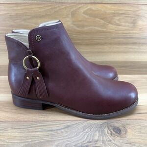 SPENCO Orthotic Abbey Ankle Boots Size 9 D French Roast Leather Zipper